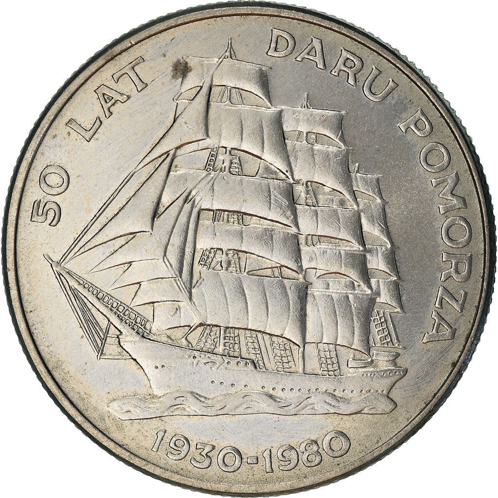 Poland | 20 Złotych Coin | Dar Pomorza Ship | Eagle | KM112 | 1980