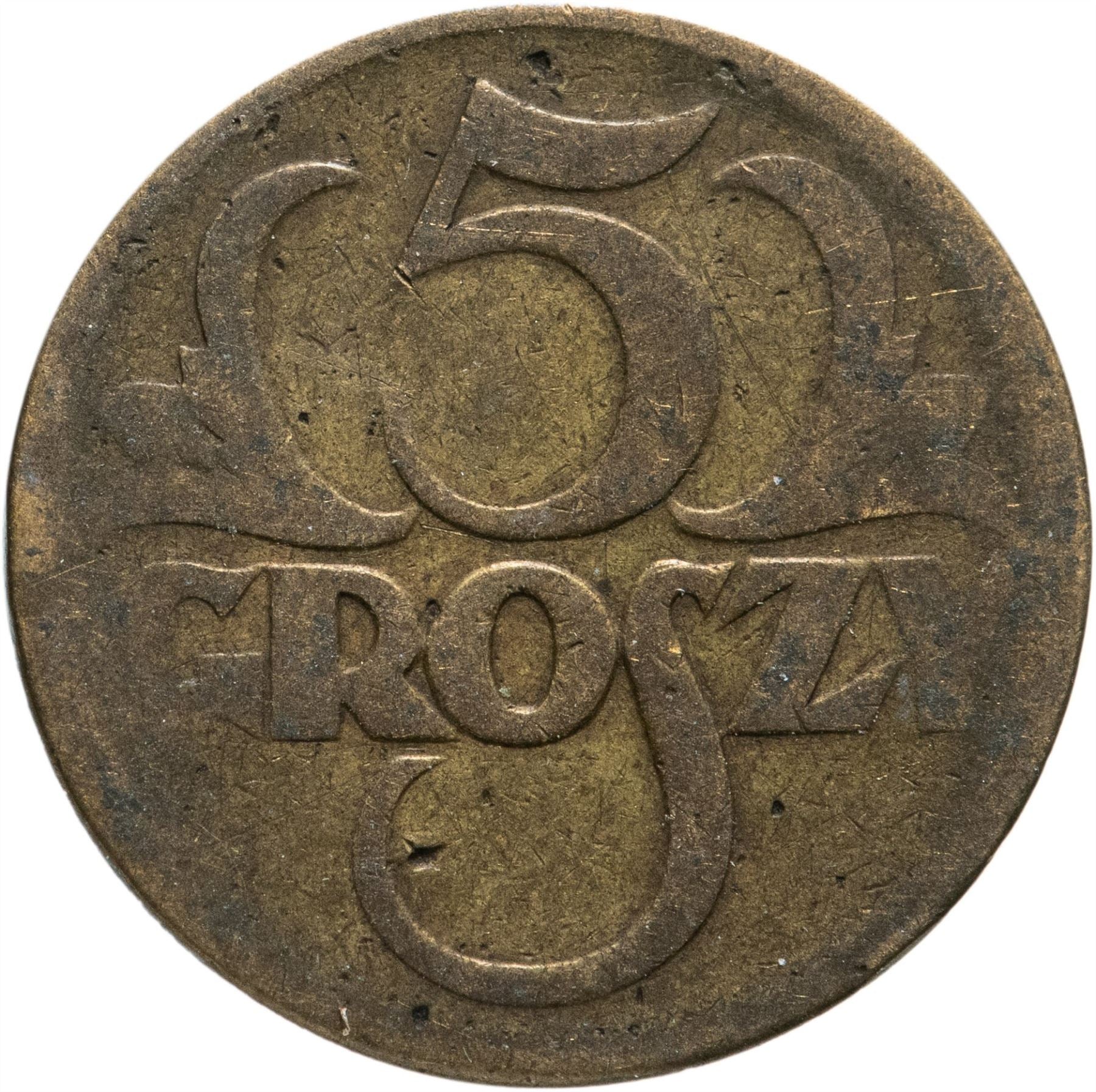 Poland | 5 Groszy Coin | Eagle | KM10 | 1923