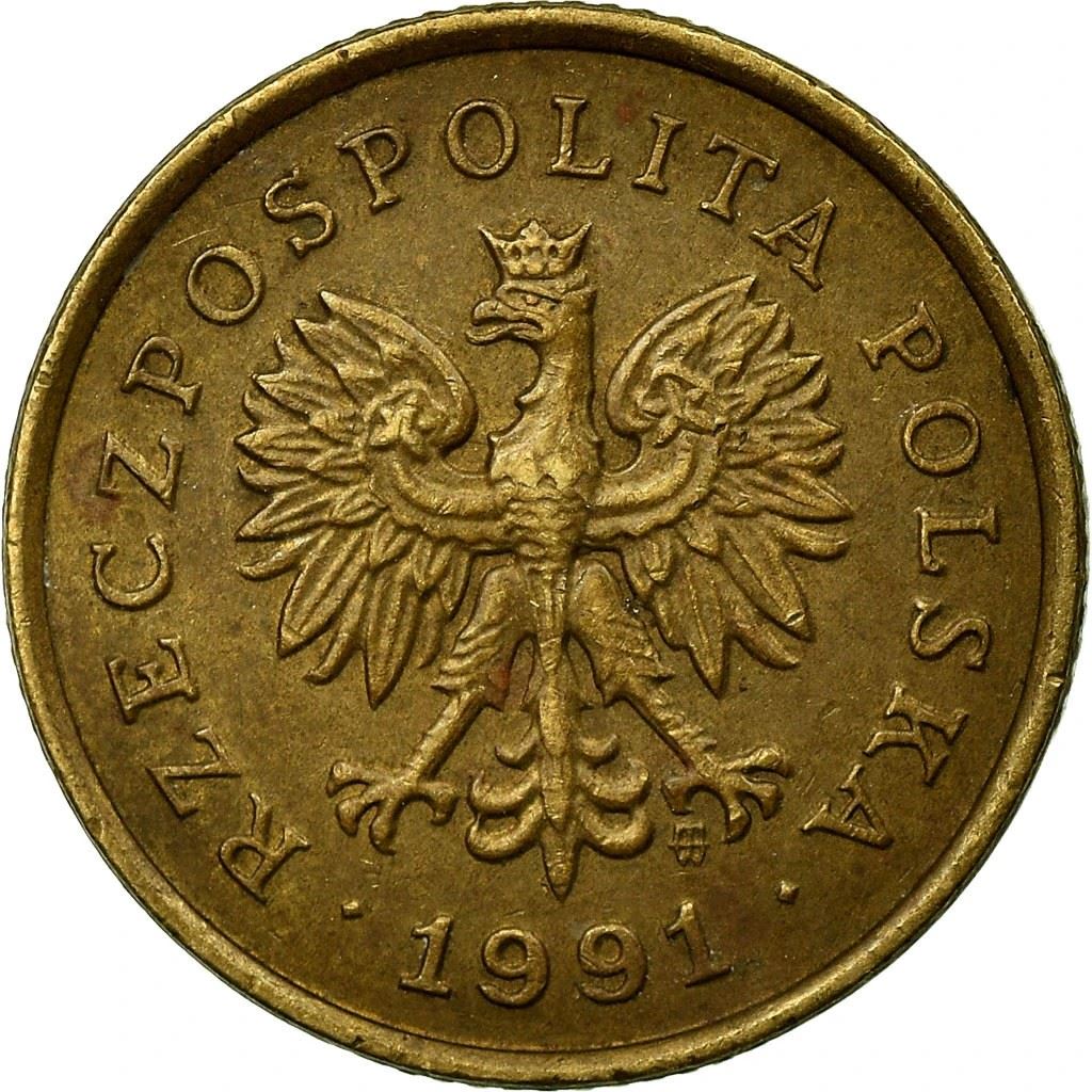 Poland 5 Groszy Coin | Oak Leaves | Polish White Eagle | KM278 | 1990 - 2014