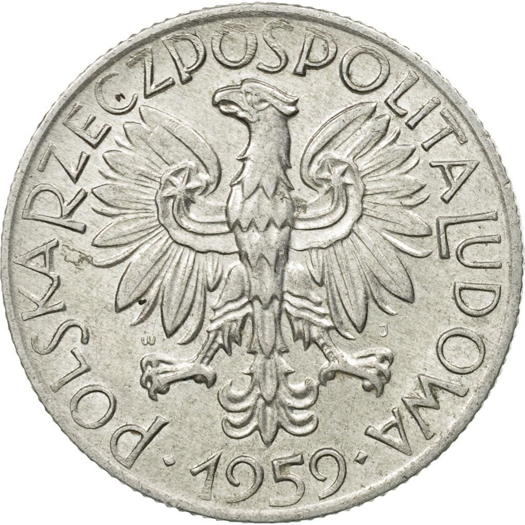 Poland | 5 Zlotych Coin | Fisherman | Eagle | KM47 | 1958 - 1974