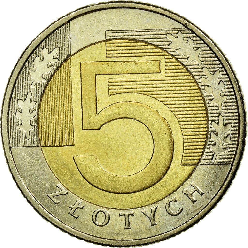 Poland | 5 Złotych Coin | Oak Leaves | Eagle | KM284 | 1994 - 2021