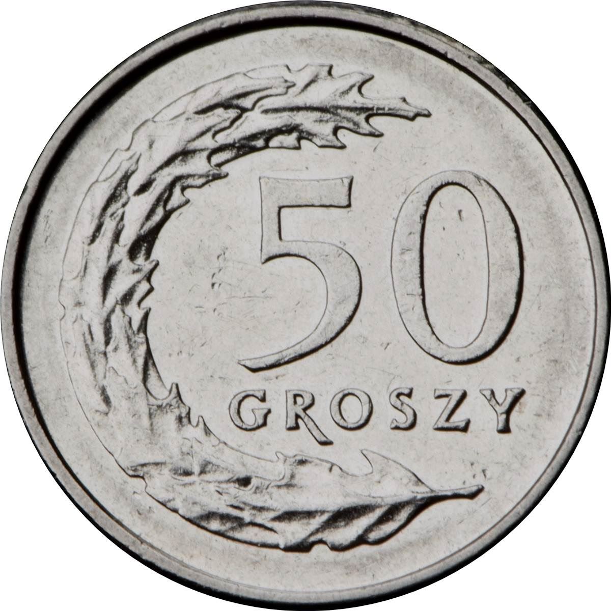 Poland | 50 Groszy | Oak Leaves | Eagle | KM281 | 1990 - 2016