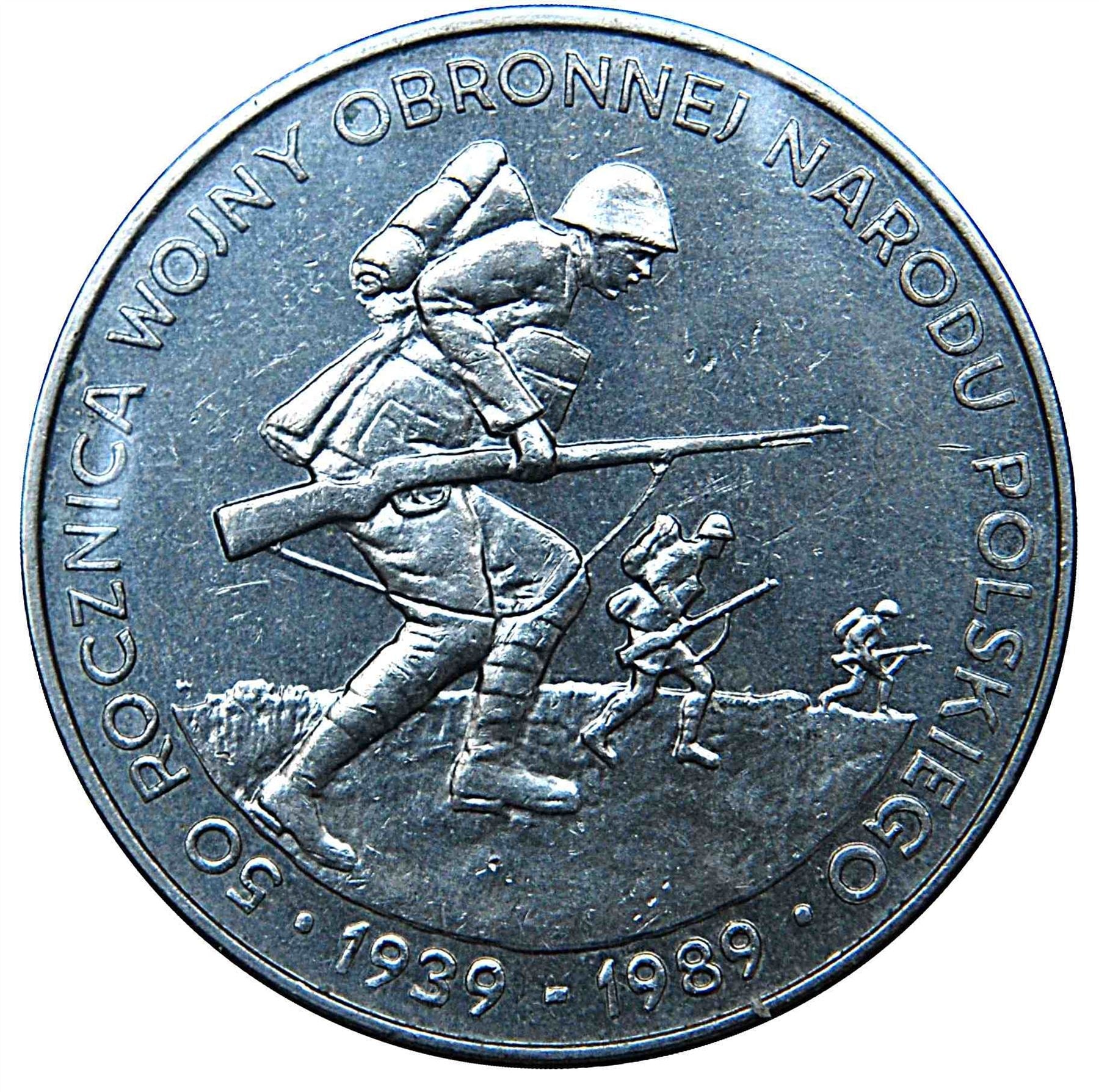 Poland | 500 Złotych Coin | Defensive War of Poland | Infantry Soldier | Eagle | KM185 | 1989