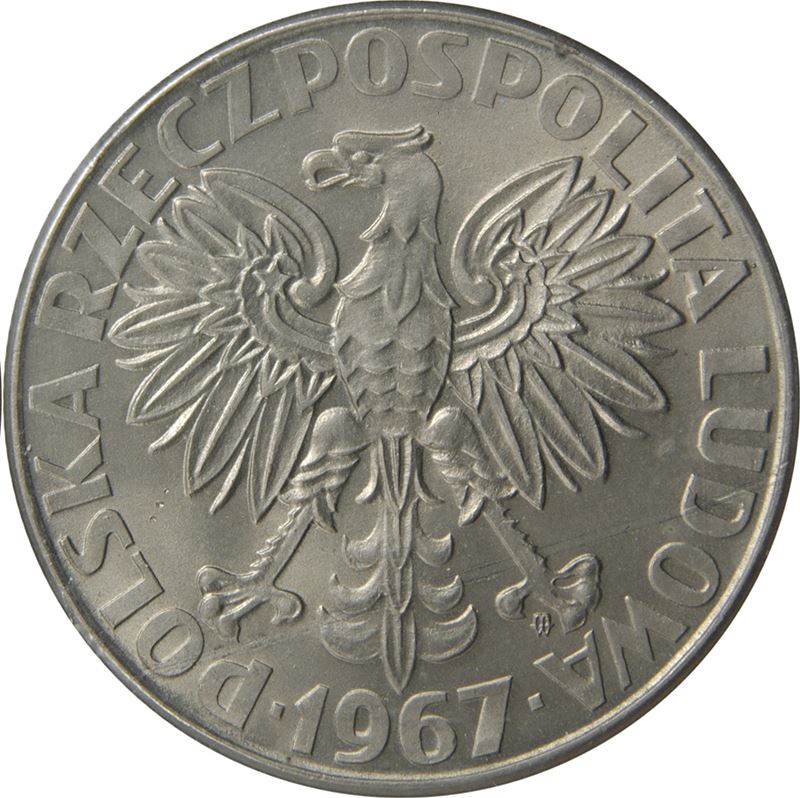 Polish 10 Zlotych Coin | Maria Sklodowska | Marie Curie | Eagle | Poland | 1967