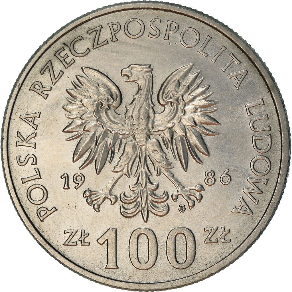 Polish 100 Zlotych Coin | Wladyslaw I Lokietek | Eagle | Poland | 1986