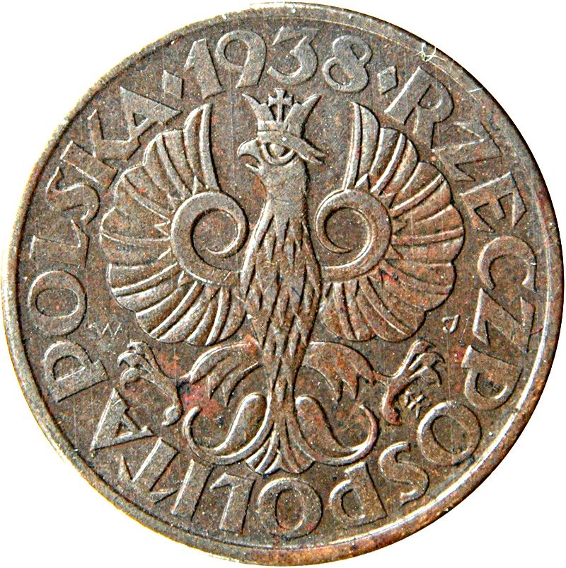 Polish 2 Grosze Coin | Eagle | Poland | 1925 - 1939