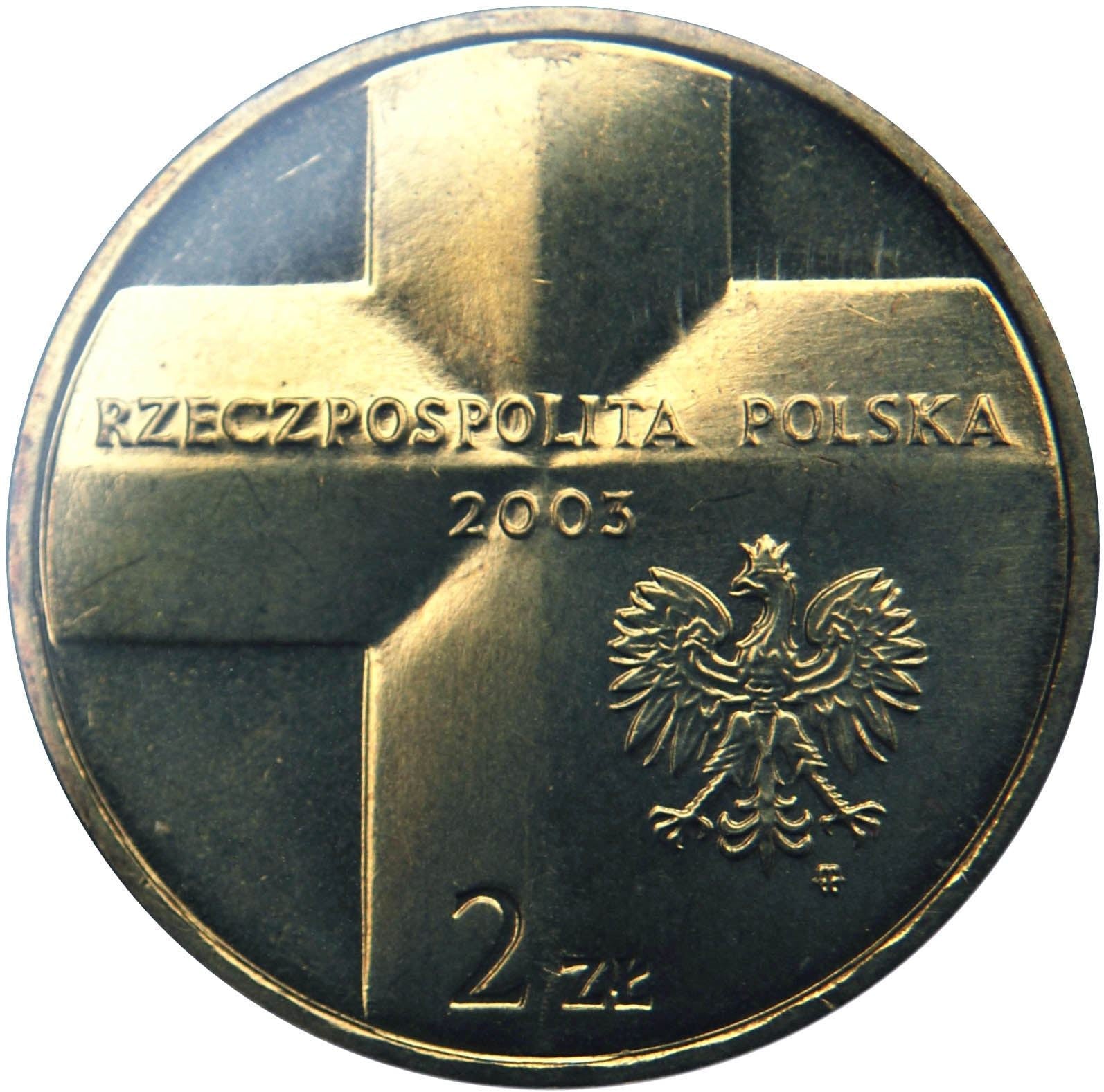 Polish 2 Zlote Coin | Jan Pawel II | Cross | Eagle | Poland | 2003