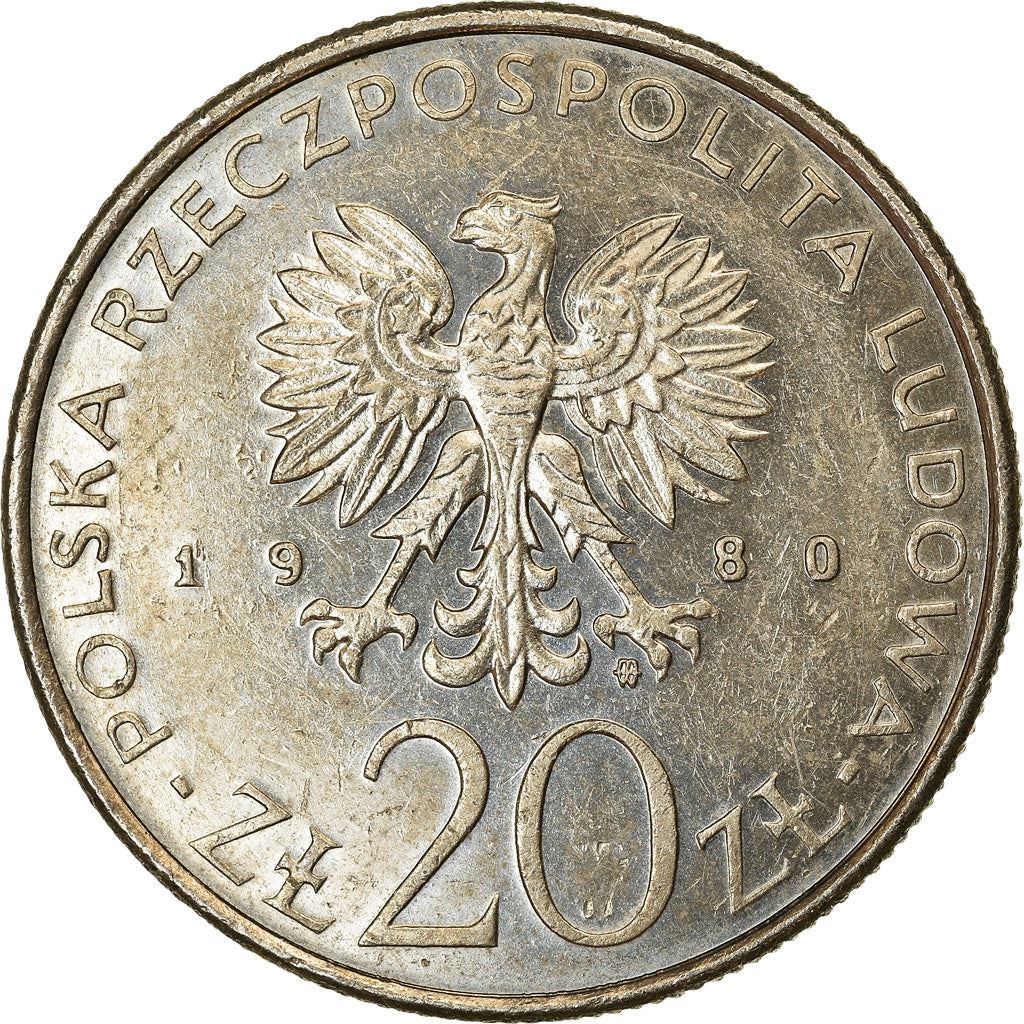 Polish | 20 Zlotych Coin | 1980 Summer Olympics | Eagle | Runners | Poland | 1980