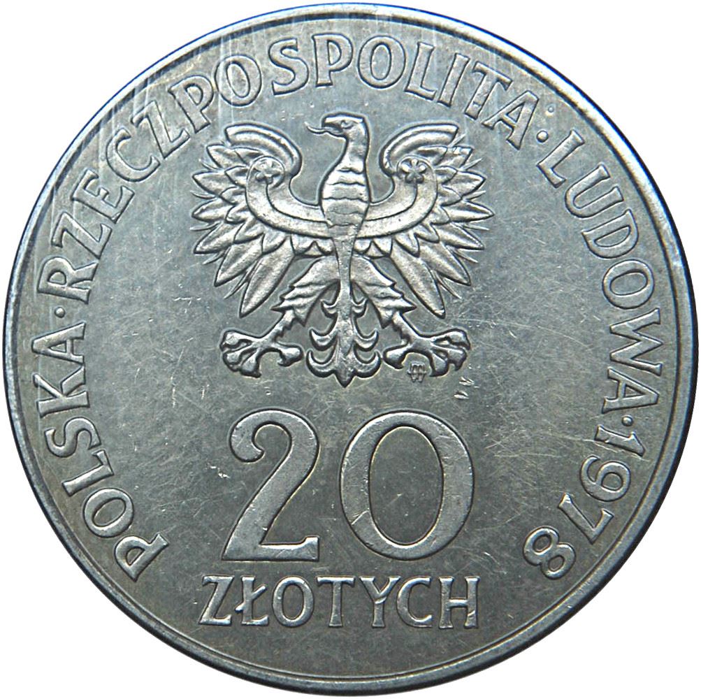 Polish 20 Zlotych Coin | Maria Konopnicka | Eagle | Poland | 1978