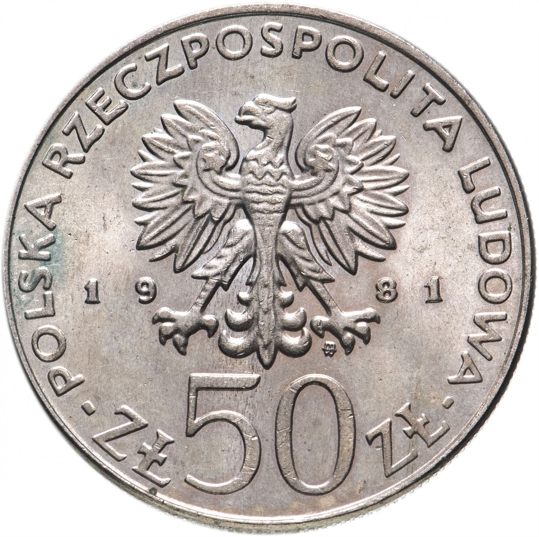 Polish 50 Zlotych Coin | FAO | World Food Day | Eagle | Poland | 1981