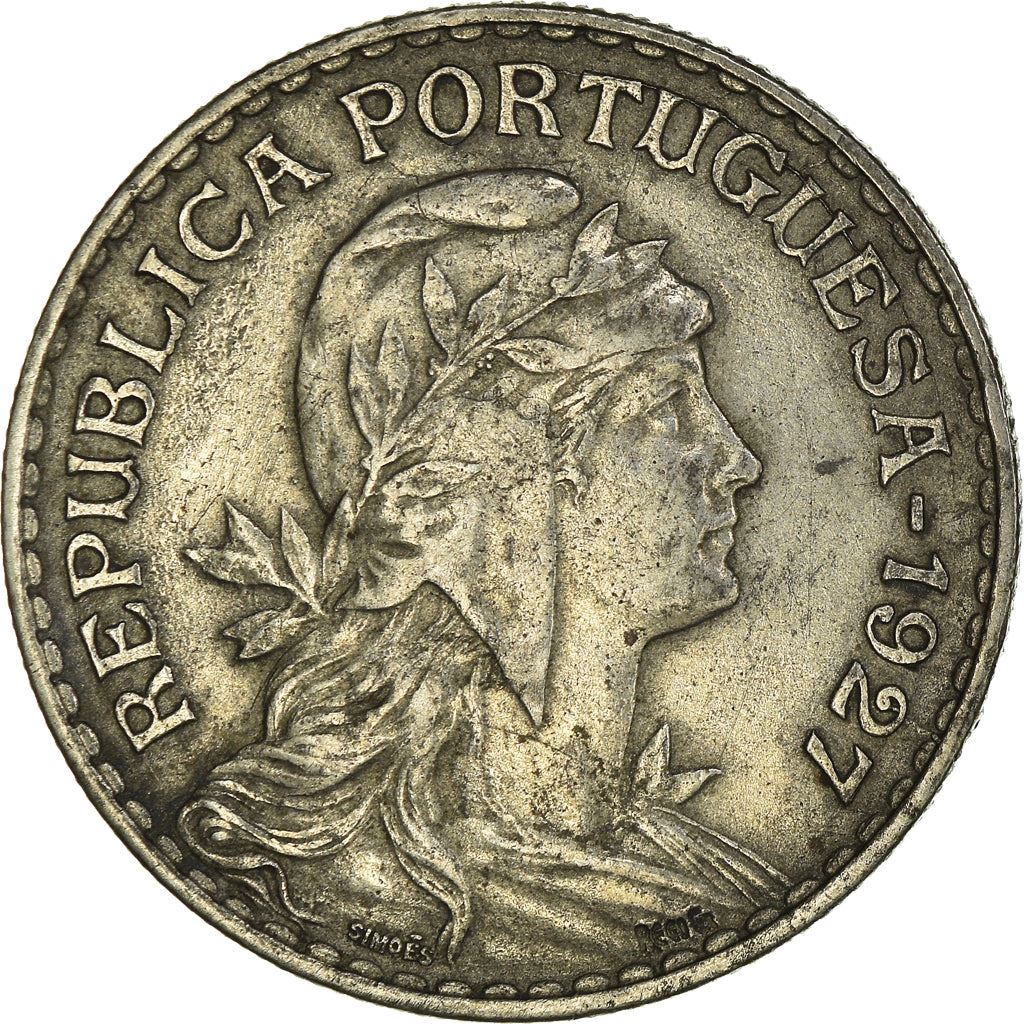 Portugal 1 Escudo Coin | Republica Head | KM578 | 1927 - 1968