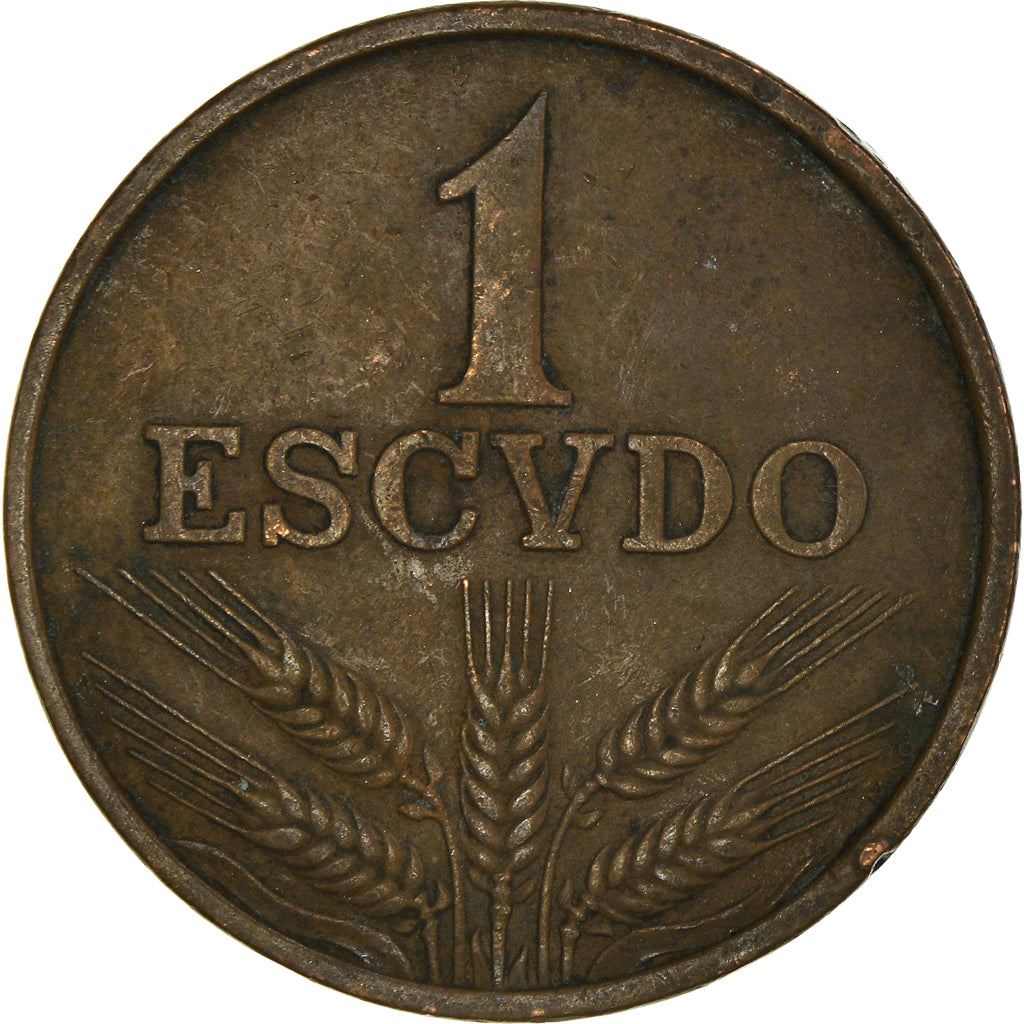 Portugal 1 Escudo Coin | Shield | Wheat Ear | KM597 | 1969 - 1979