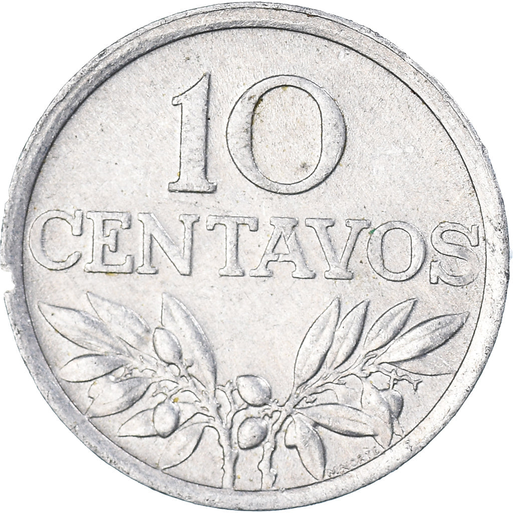 Portugal 10 Centavos Coin | Olive Branch | Cross | KM594 | 1969 - 1979