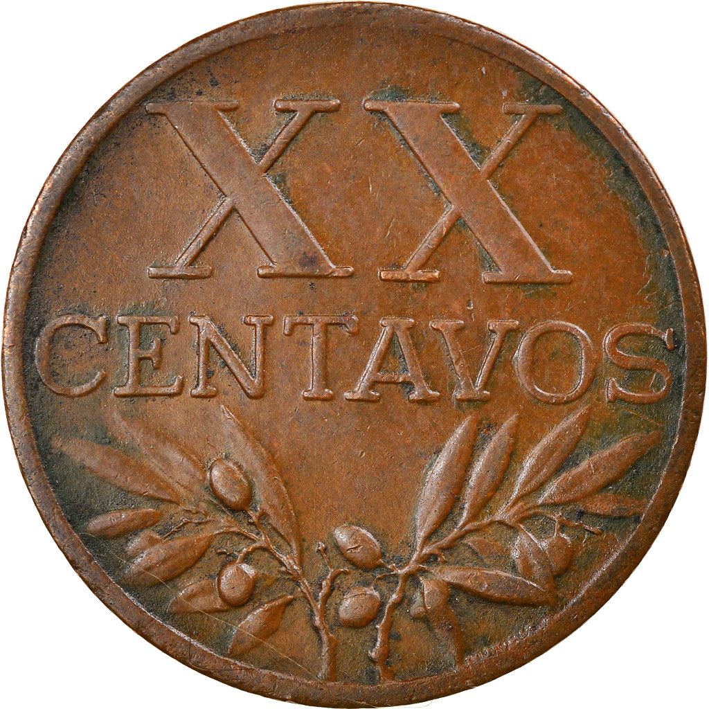 Portugal 20 Centavos Coin | Olive Branch | Cross | KM584 | 1942 - 1969