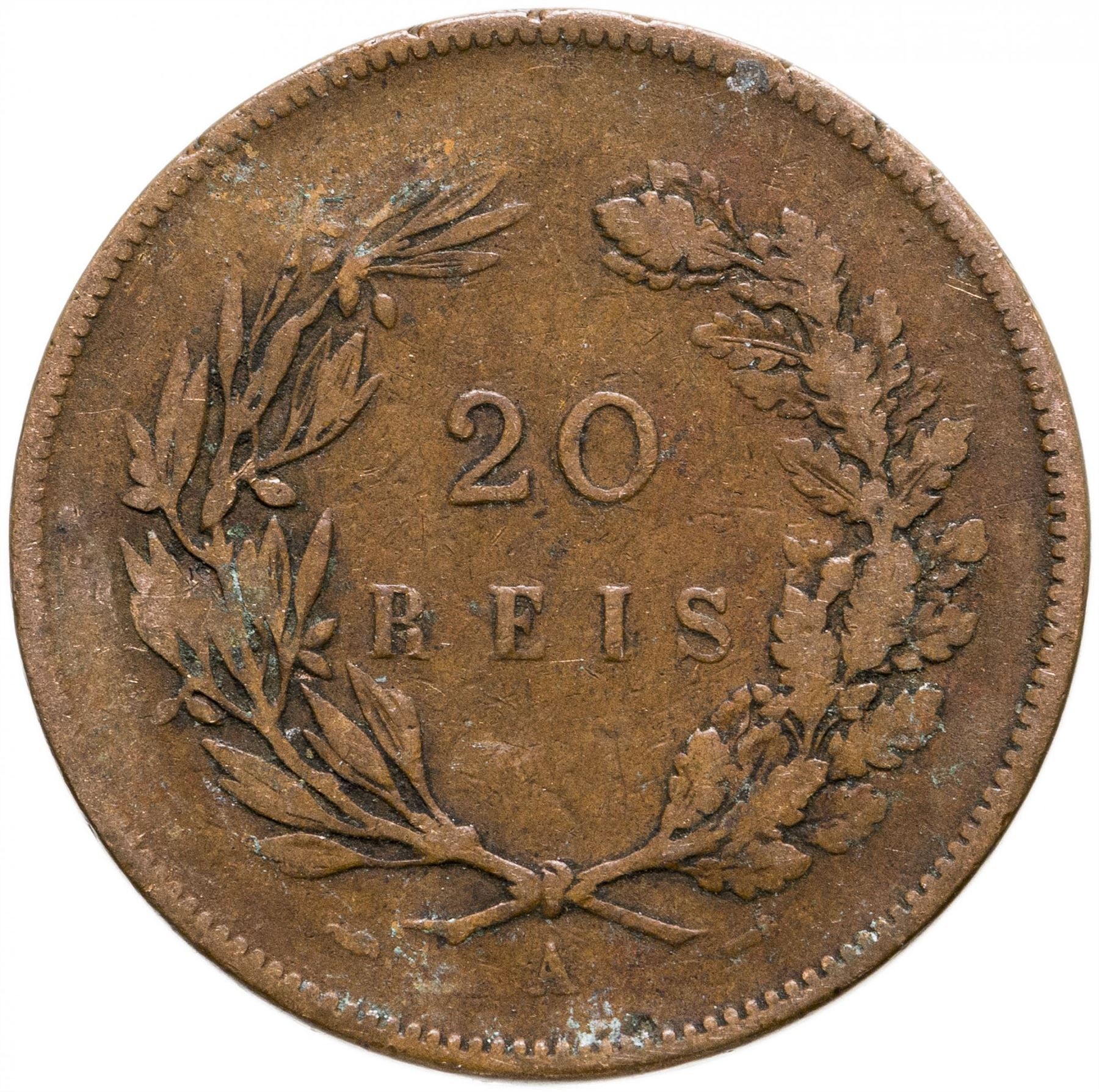 Portugal 20 Reis Coin | King Carlos I | KM533 | 1891 - 1892