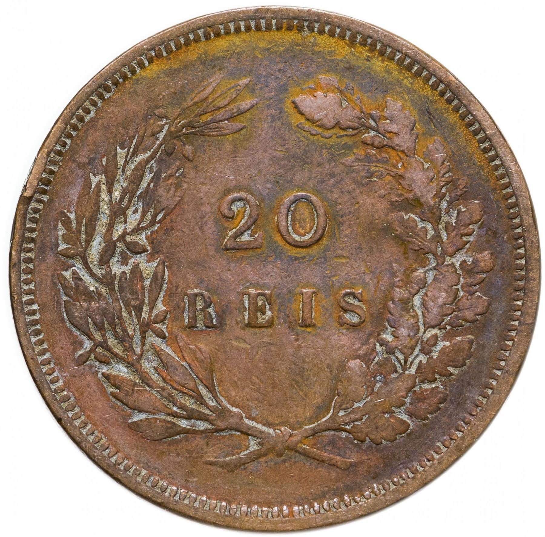 Portugal 20 Reis Coin | King Carlos I | KM533 | 1891 - 1892