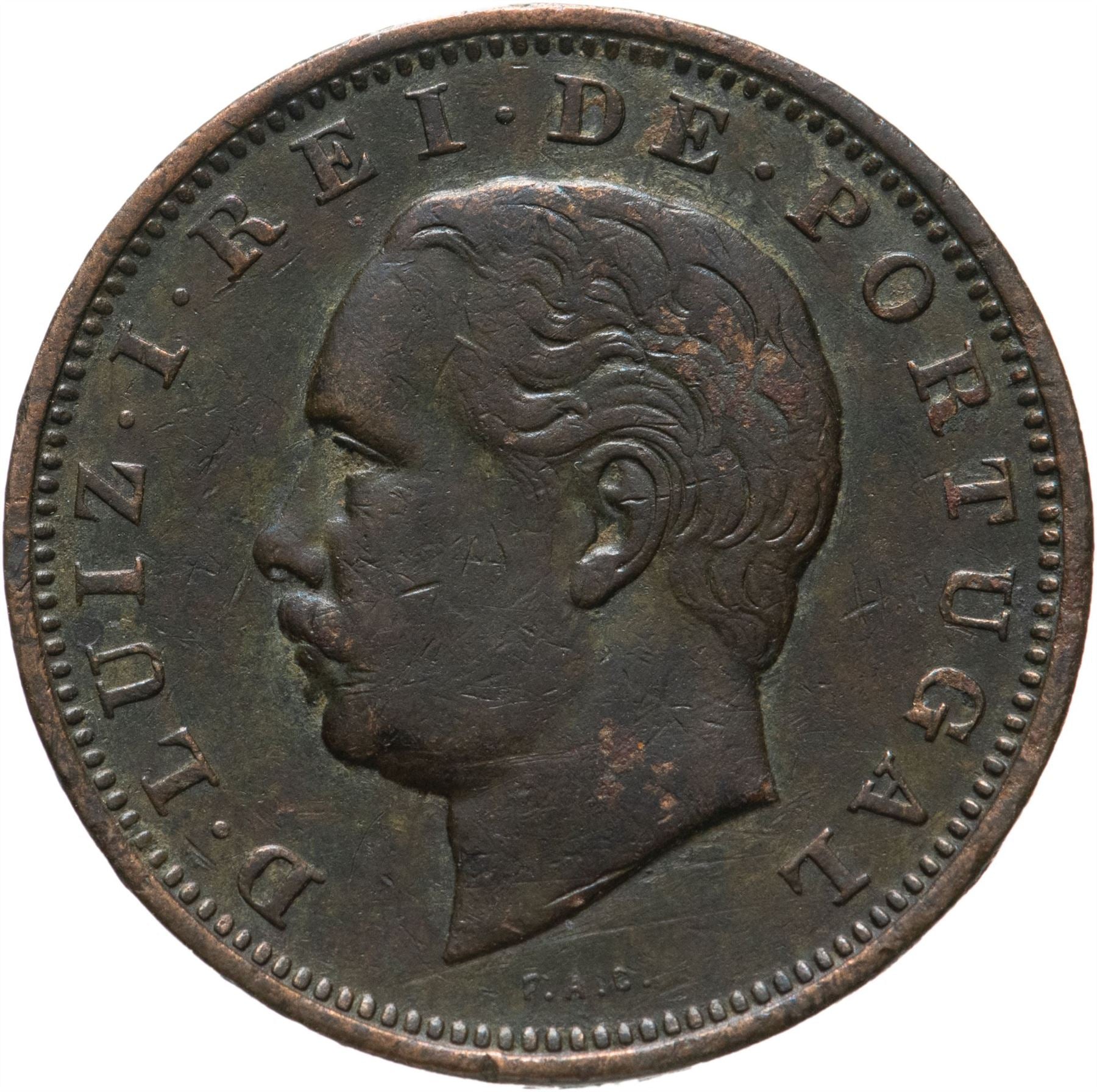 Portugal | 20 Reis Coin | King Luiz I | KM527 | 1882 - 1886