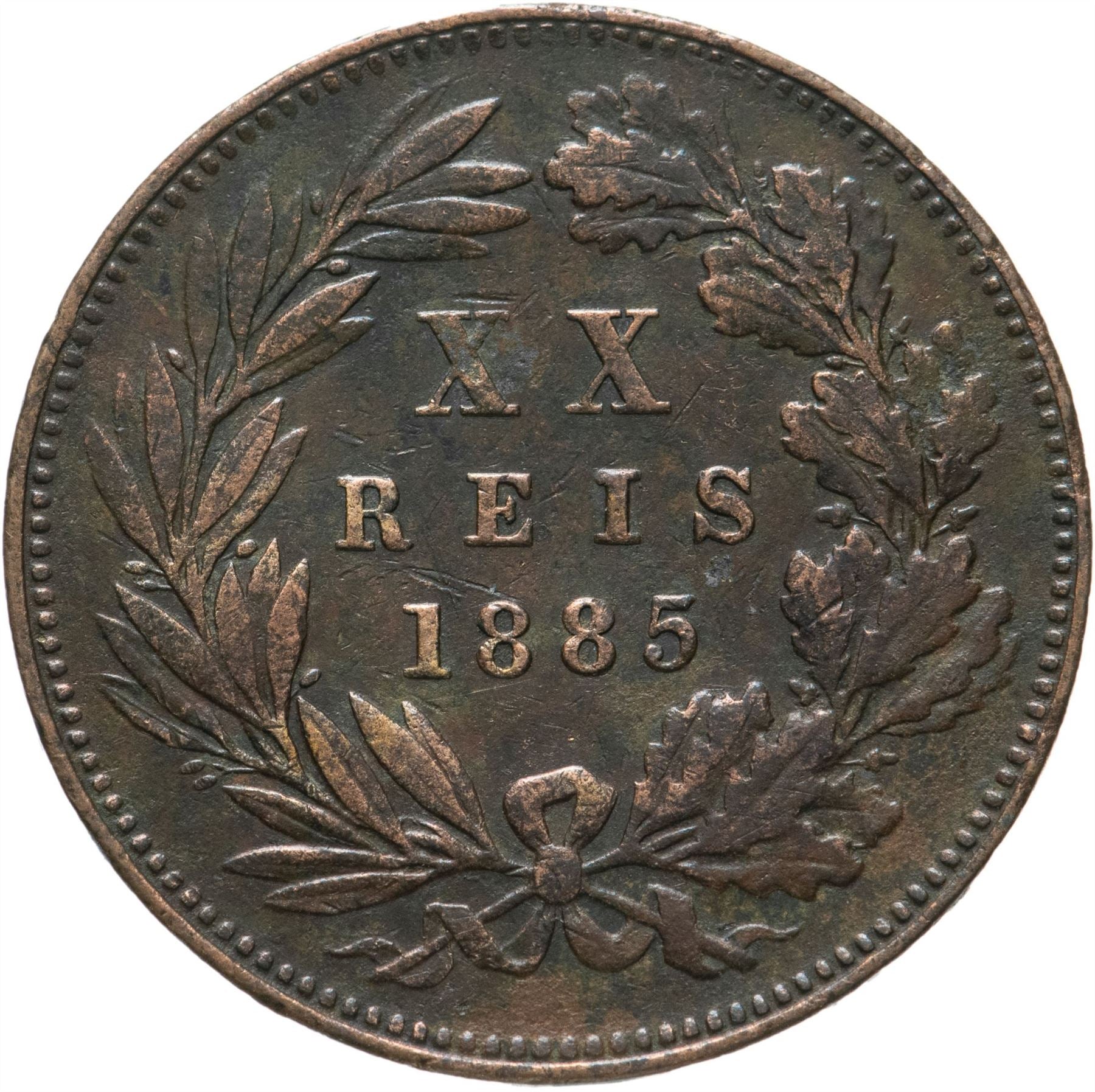 Portugal | 20 Reis Coin | King Luiz I | KM527 | 1882 - 1886