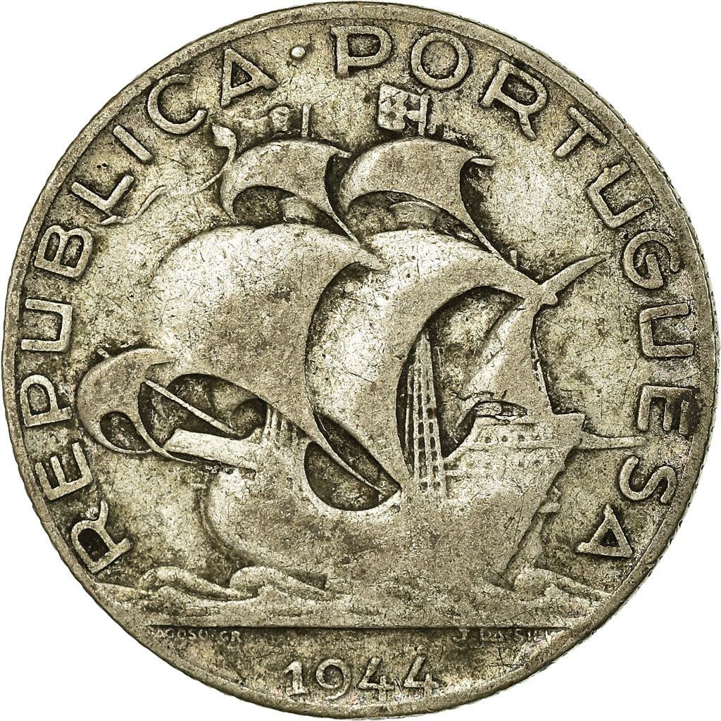 Portugal 2.50 Escudos Coin | Portuguese Ship | Silver | 1932 - 1951