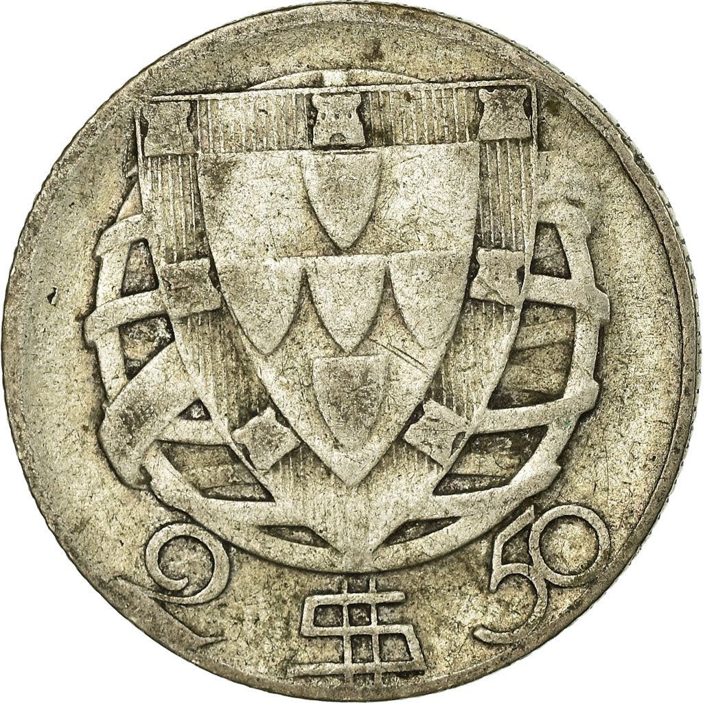 Portugal 2.50 Escudos Coin | Portuguese Ship | Silver | 1932 - 1951