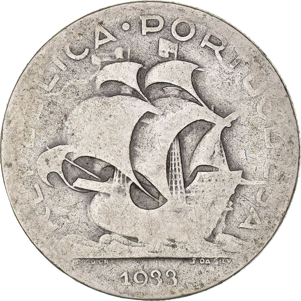 Portugal 5 Escudos | Portuguese Silver Coin | Caravelle | Ship | KM581 | 1932 - 1951