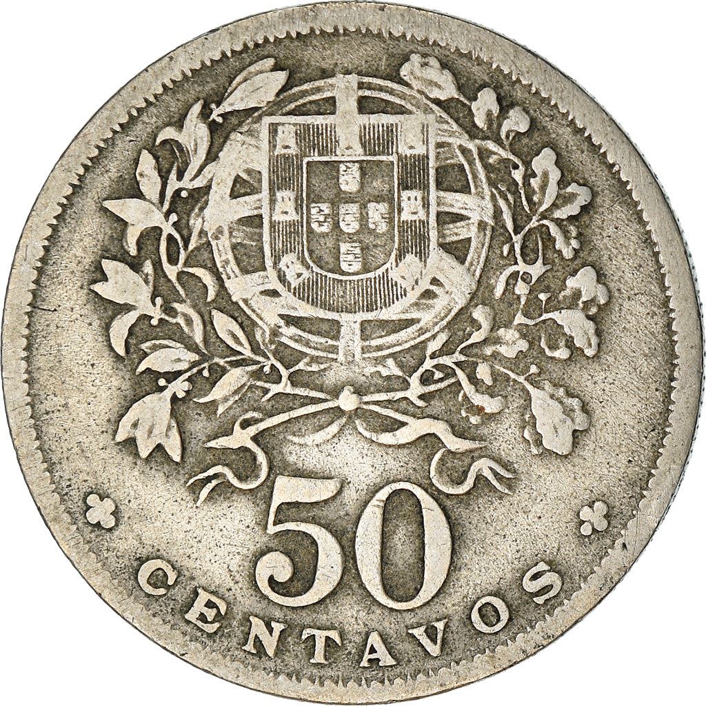 Portugal 50 Centavos Coin | Republic Allegory | KM577 | 1927 - 1968