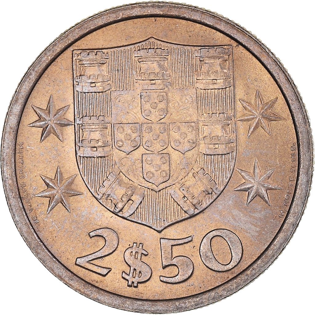 Portugal Coin Portuguese 2.50 Escudos | Sailing Ship | KM590 | 1963 - 1985