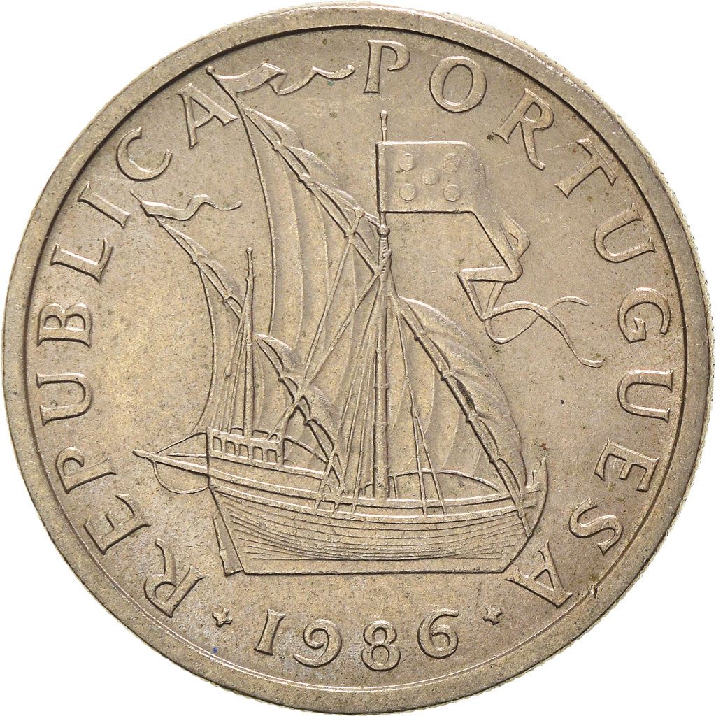 Portugal Coin Portuguese 5 Escudos | Ship | Stars | KM591 | 1963 - 1986