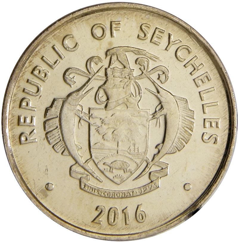 Seychelles 1 Cent Coin | Gardiner's Frog | Seychelles Flag | 2016