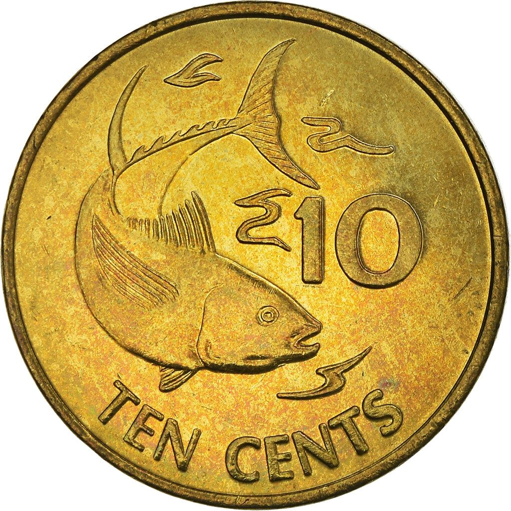 Seychelles | 10 Cents Coin | Tuna fish | Km:48.1 | 1982 - 2003