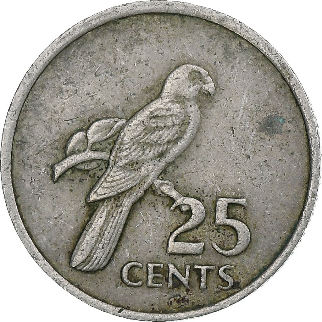 Seychelles | 25 Cents Coin | Parrot | Km:33 | 1977