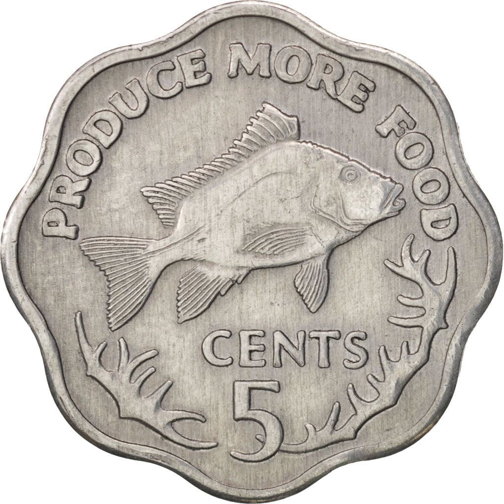 Seychelles | 5 Cents Coin | Bourgeois fish | Km:31 | 1977