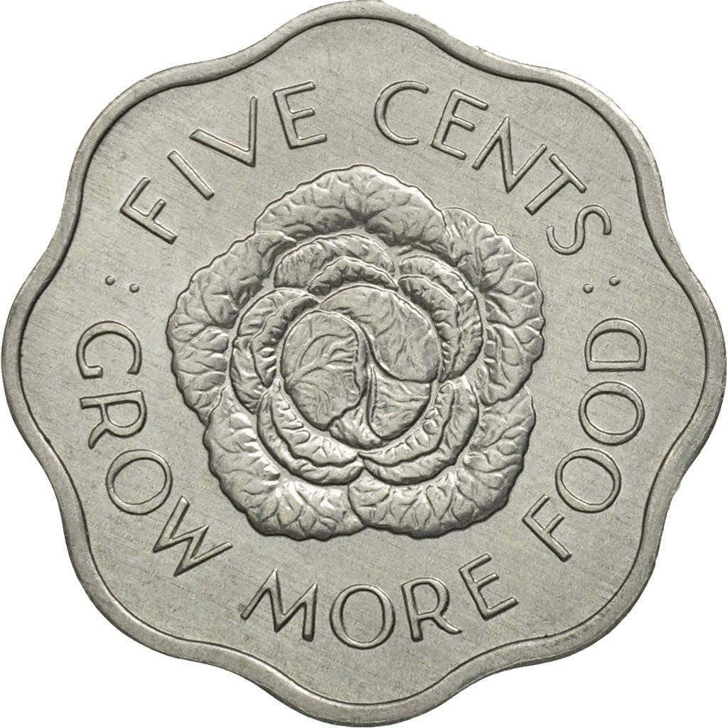 Seychelles | 5 Cents Coin | Cabbage head | Km:18 | 1972 - 1975