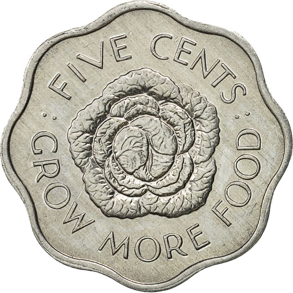 Seychelles | 5 Cents Coin | Cabbage head | Km:18 | 1972 - 1975