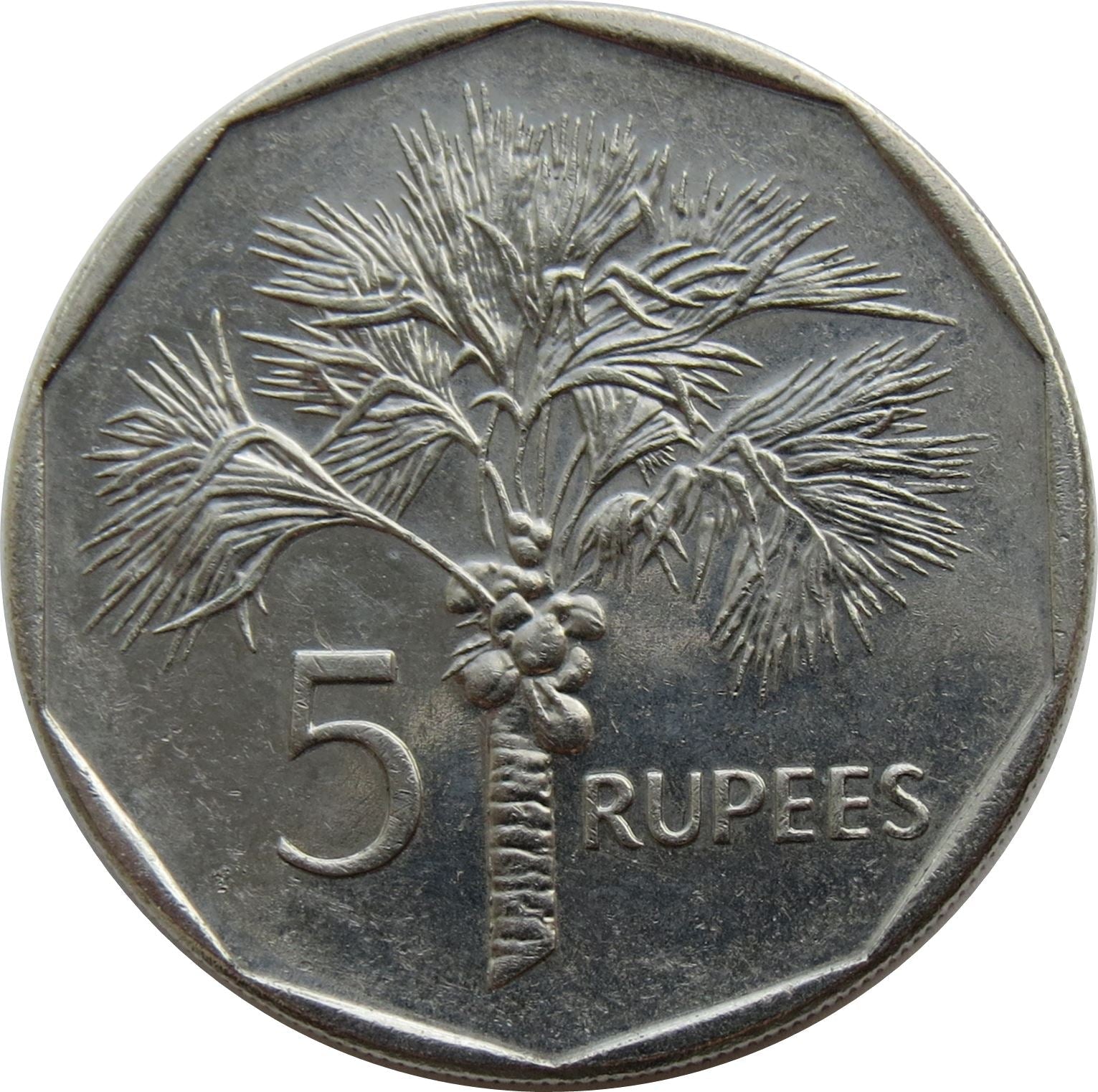 Seychelles | 5 rupees Coin | Magnetic | Palm tree | KM:51.3 | 2010