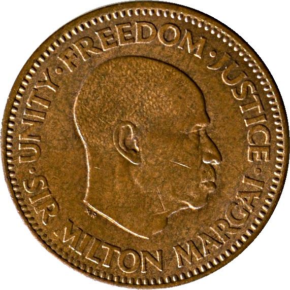 Sierra Leone 1/2 Cent Coin | Sir Milton Margai | Fish | KM16 | 1964