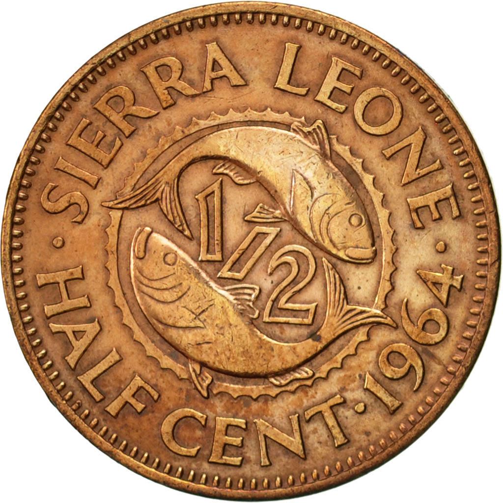 Sierra Leone 1/2 Cent Coin | Sir Milton Margai | Fish | KM16 | 1964