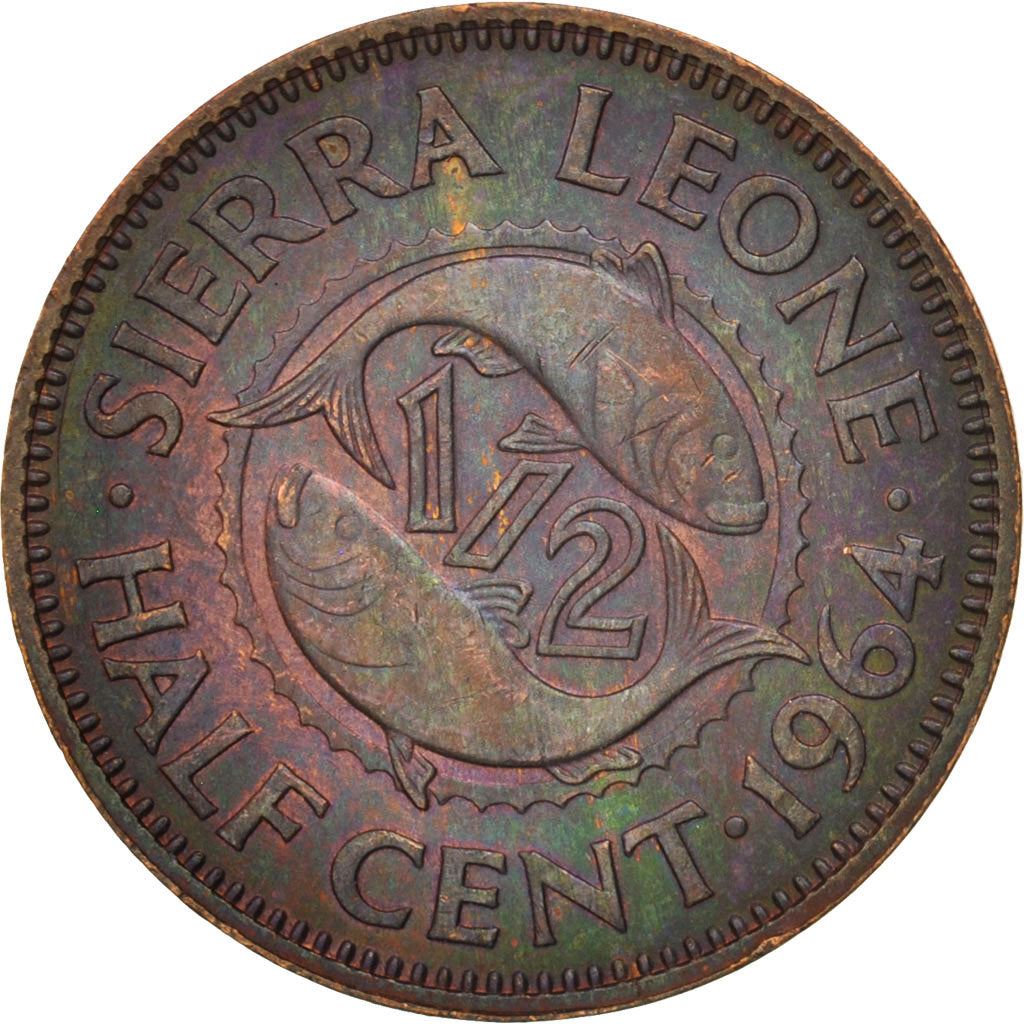 Sierra Leone 1/2 Cent Coin | Sir Milton Margai | Fish | KM16 | 1964