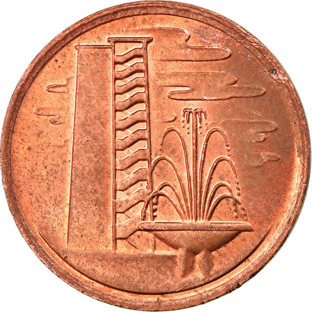 Singapore 1 Cent Coin | magnetic | KM1a | 1976 - 1985 Copper clad steel