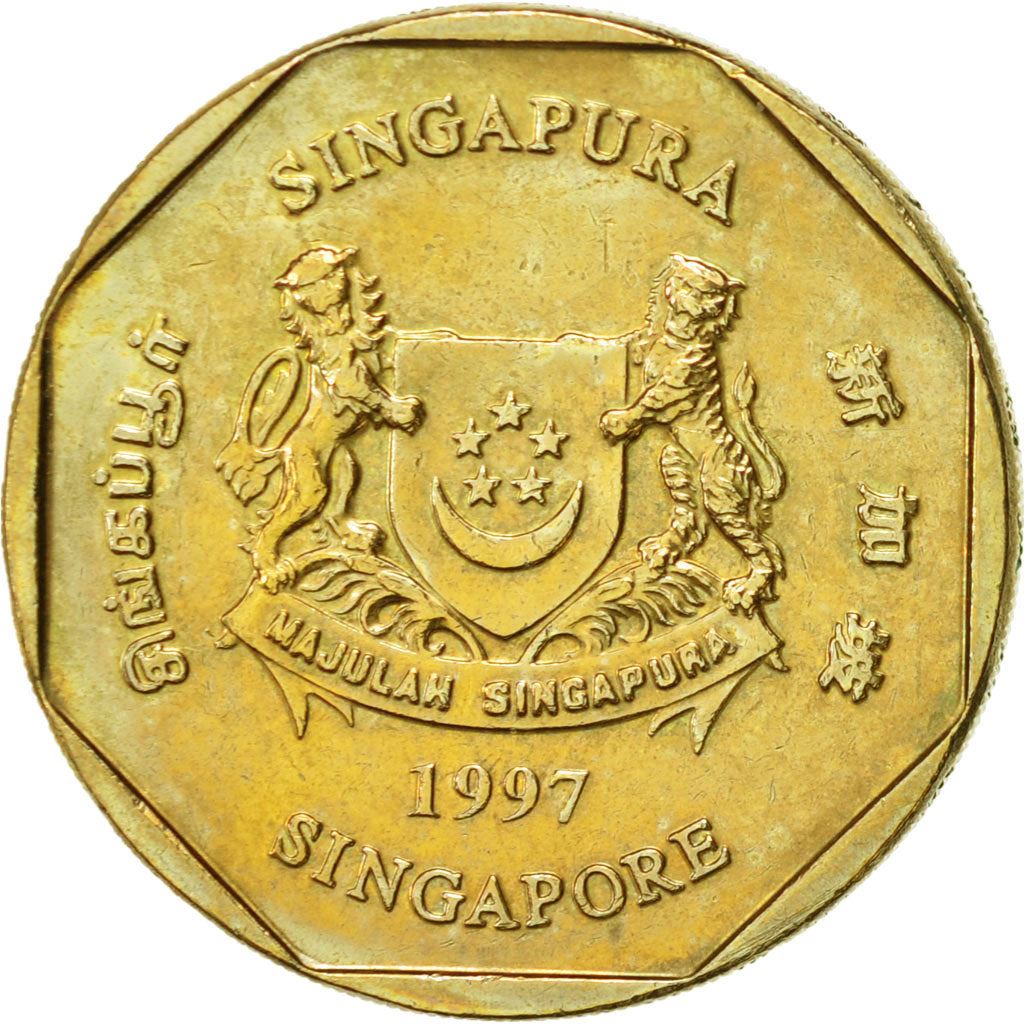 Singapore | 1 Dollar Coin | Ribbon downwards | KM103 | 1992 - 2013 | Aluminium-bronze