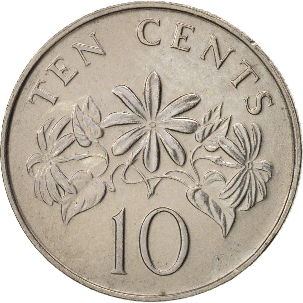 Singapore | 10 Cents Coin | Jasmine plant | Km:51 | 1985 - 1991