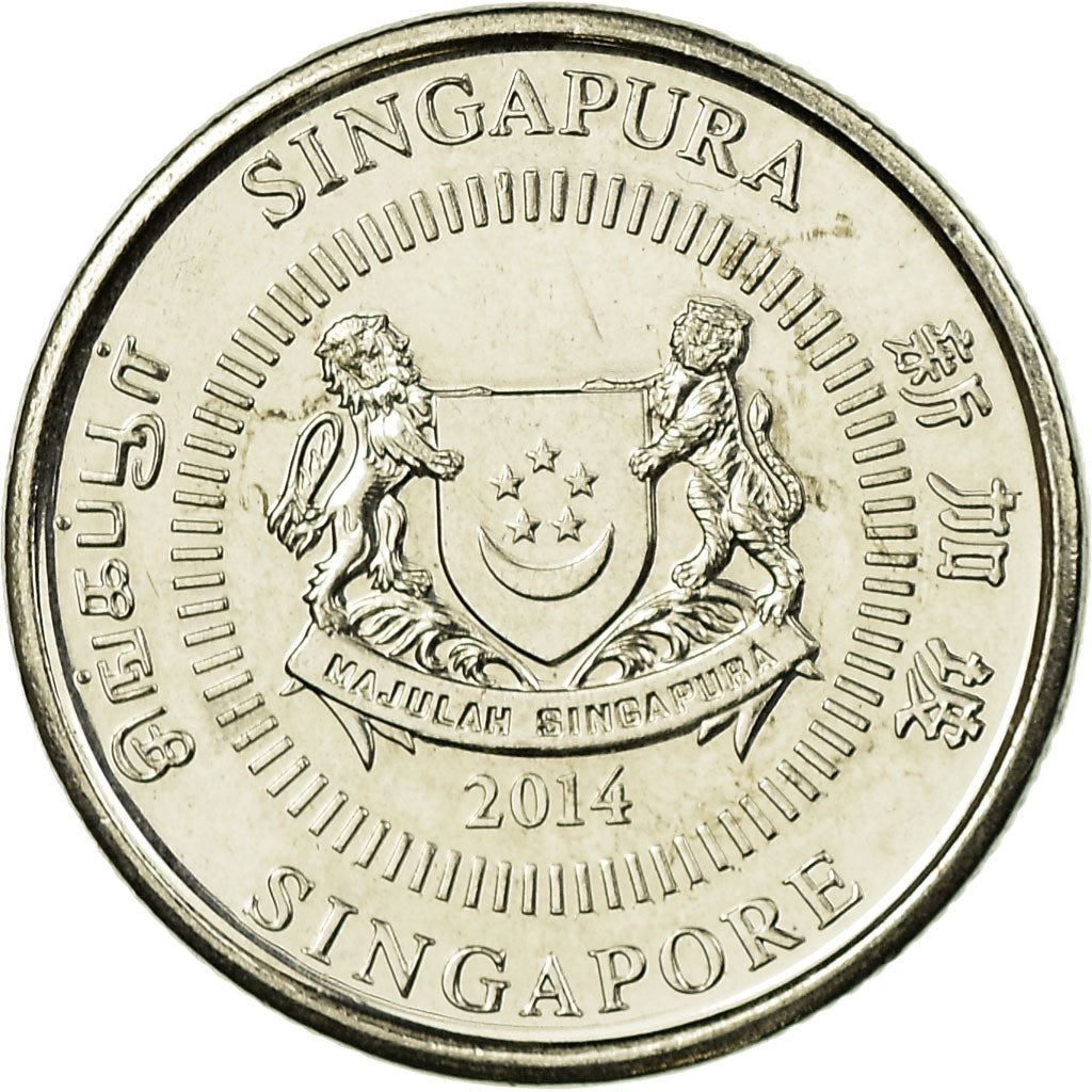 Singapore 10 Cents Coin | KM346 | 2013 - 2019 Nickel plated steel