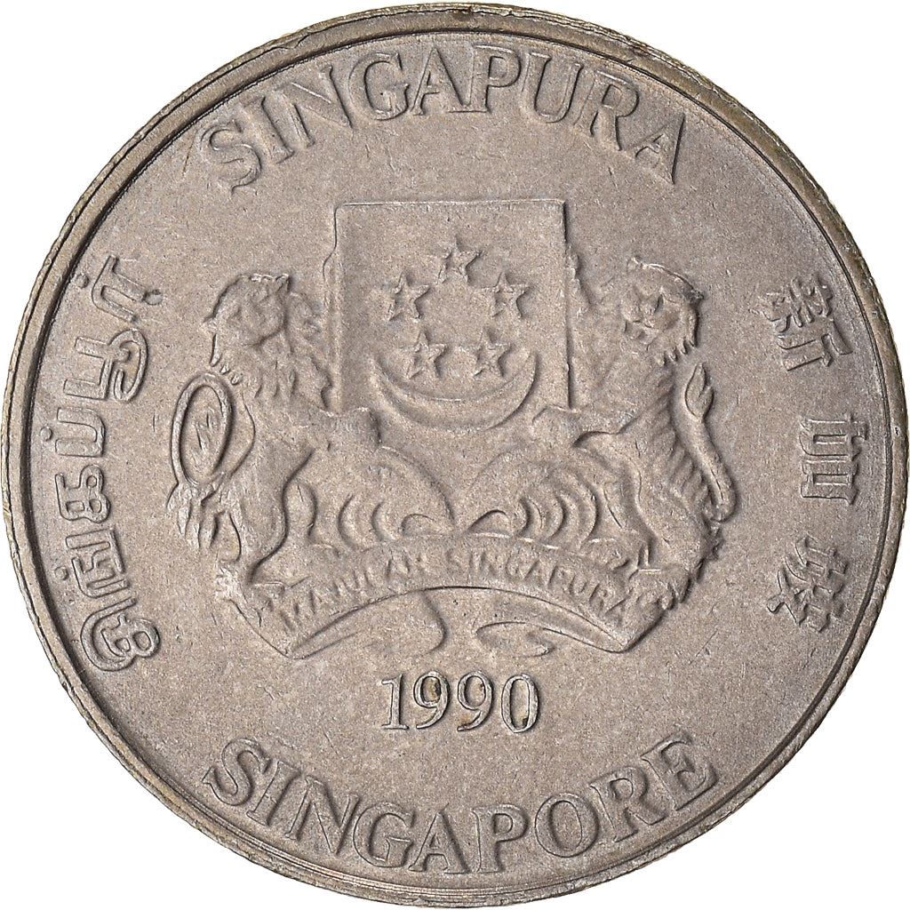 Singapore | 20 Cents Coin | Powder-puff plant | Km:52 | 1985 - 1991