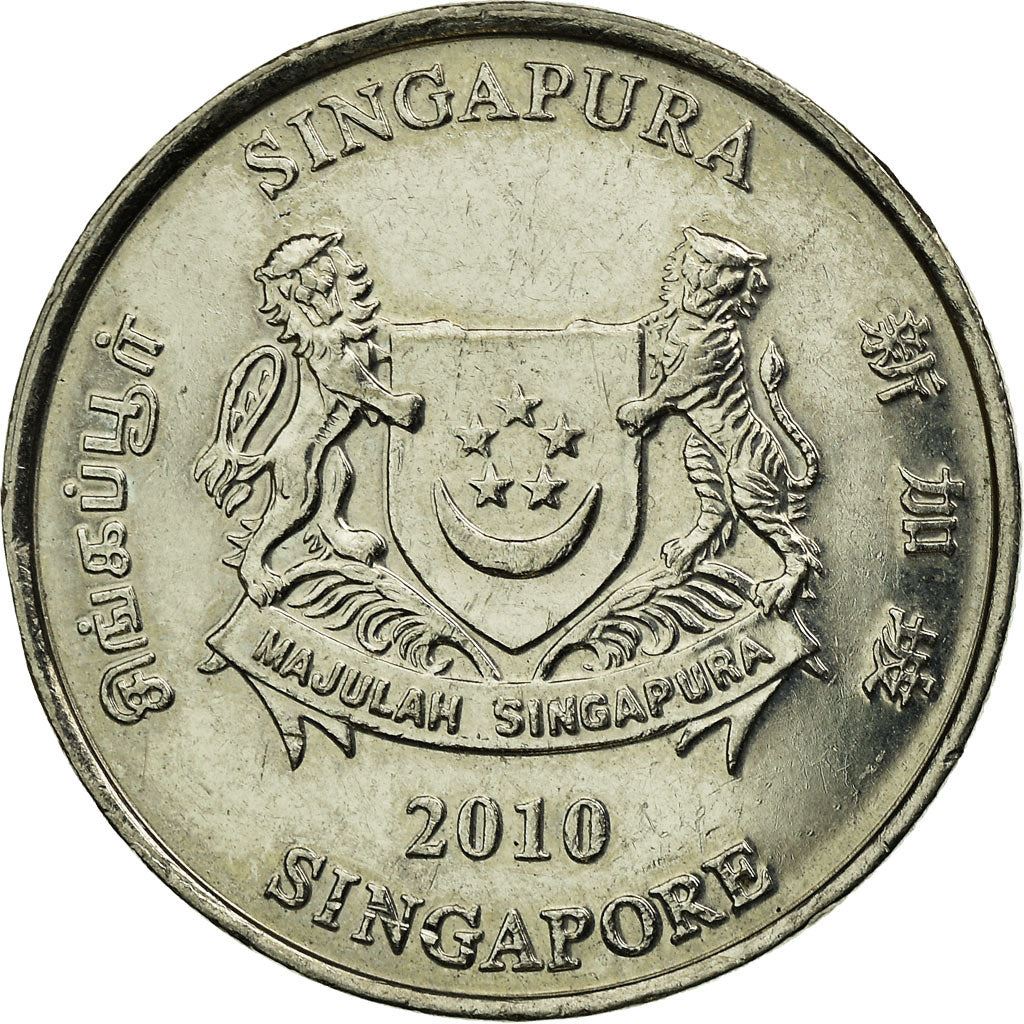 Singapore | 20 Cents Coin| Ribbon downwards | KM101 | 1992 - 2013 | Copper-nickel