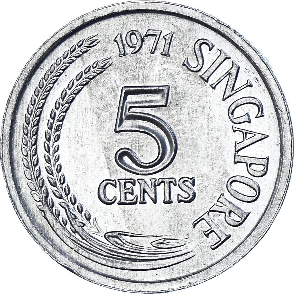 Singapore 5 Cents Coin | FAO | KM8 | 1971 Aluminium