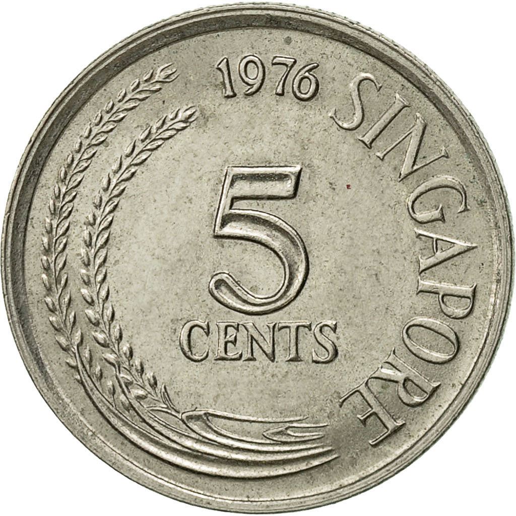 Singapore 5 Cents Coin | non-magnetic | KM2 | 1967 - 1985 Copper-nickel