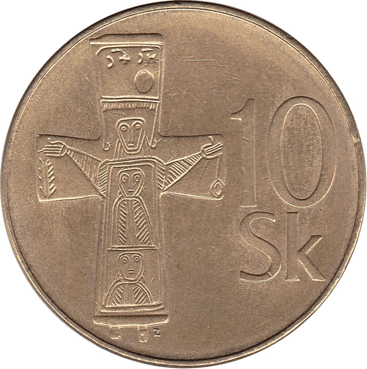 Slovakia 10 Korun Coin | Cross | KM11 | 1993 - 2008