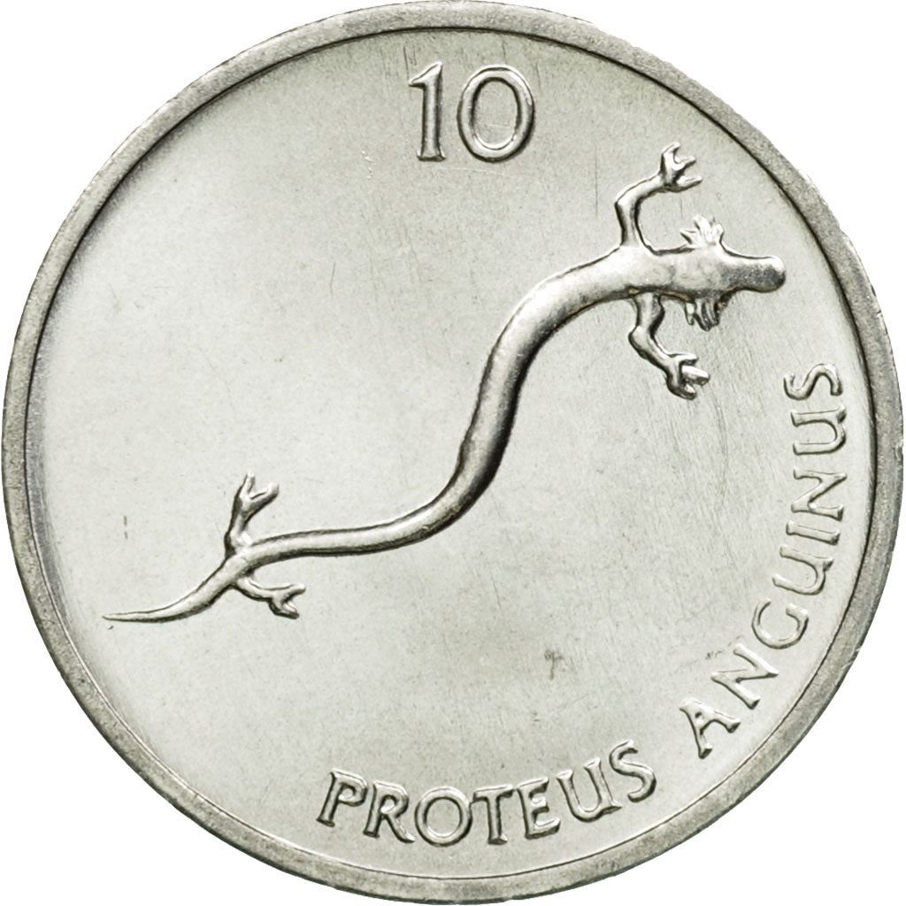 Slovenia 10 Stotinov Coin | Salamander | Olm | KM7 | 1992 - 2006