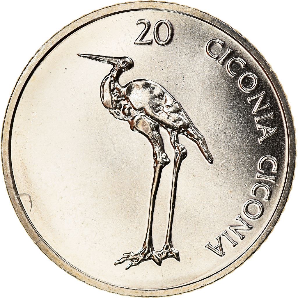 Slovenia | 20 Tolarjev Coin | Stork | KM51 | 2003 - 2006