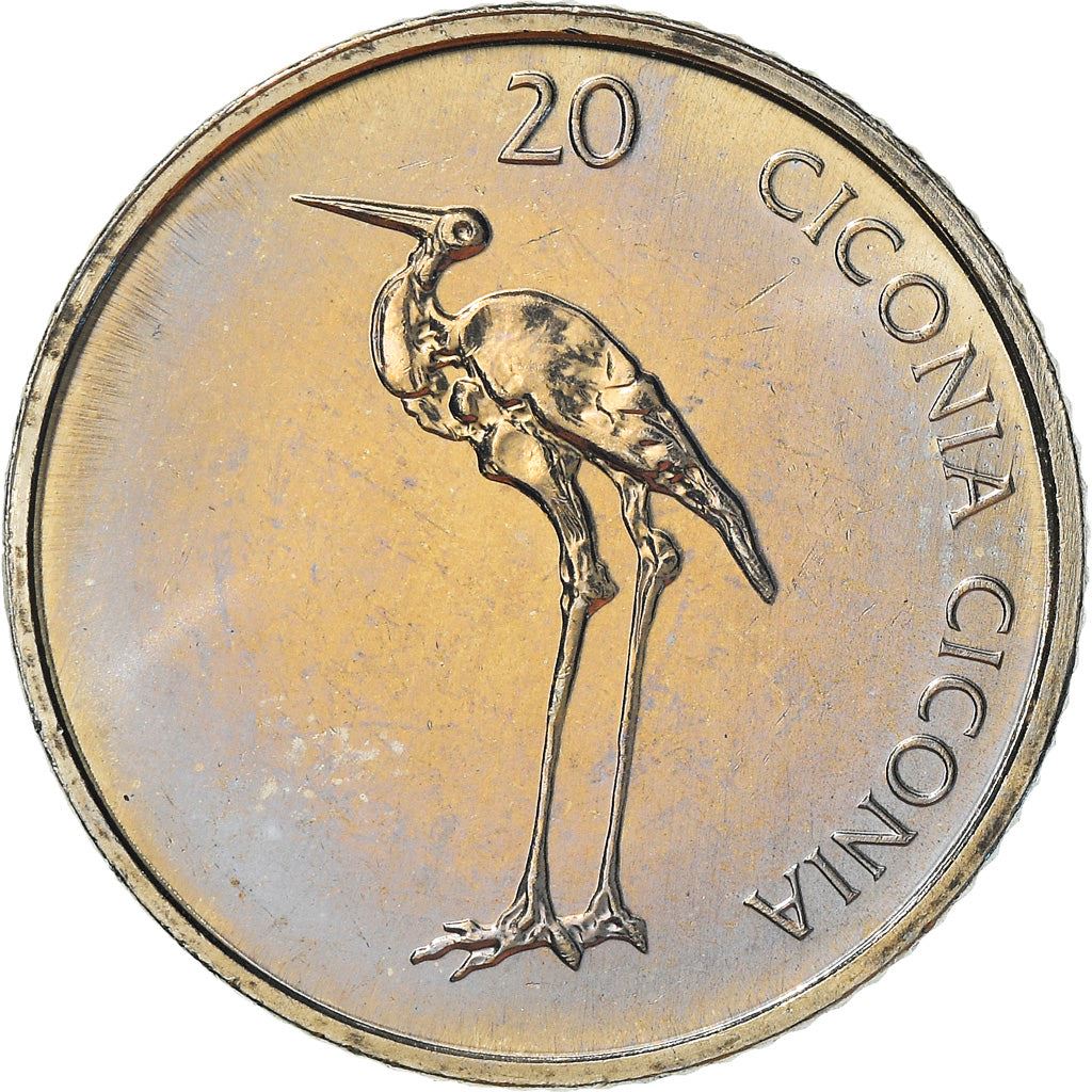 Slovenia | 20 Tolarjev Coin | Stork | KM51 | 2003 - 2006